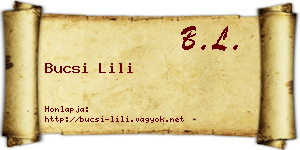 Bucsi Lili névjegykártya